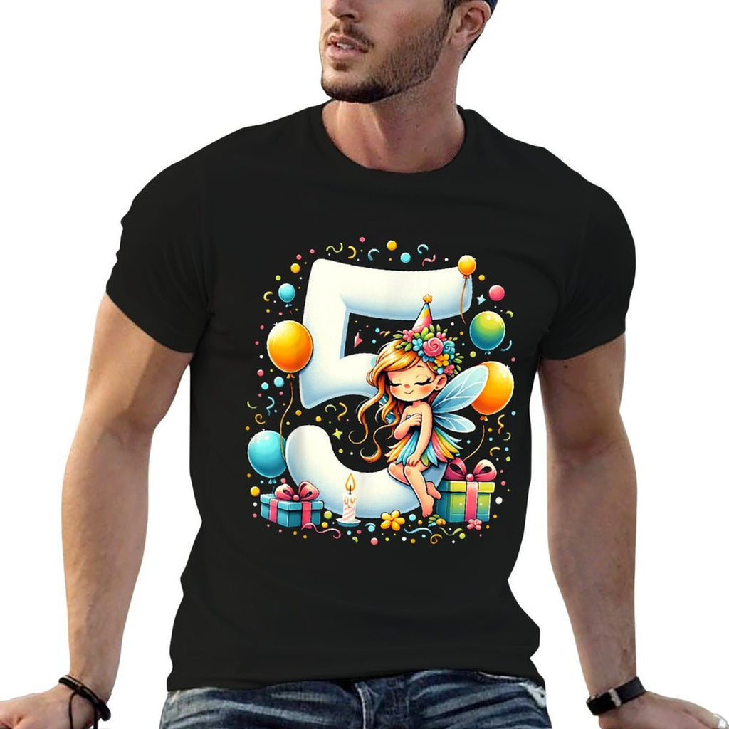 Kids Fairy Theme Fifth Bday Party 5th Fairy Birthday  Soft T-Shirt