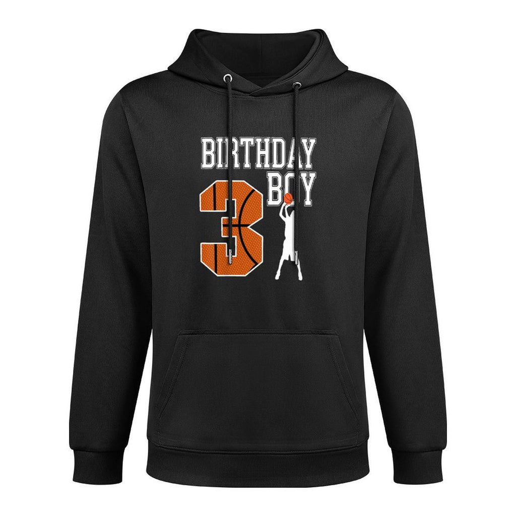 Kids 3rd Birthday Boy Basketball Kids 3 Year Old Medium-Weight Fabric Hoodie