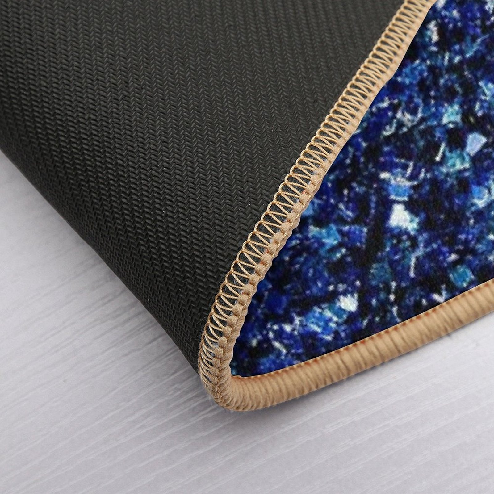 Dark Blue Faux Glitter Sparkles (Photo of Glitter - Not Reflective)  Odorless Bath Mat