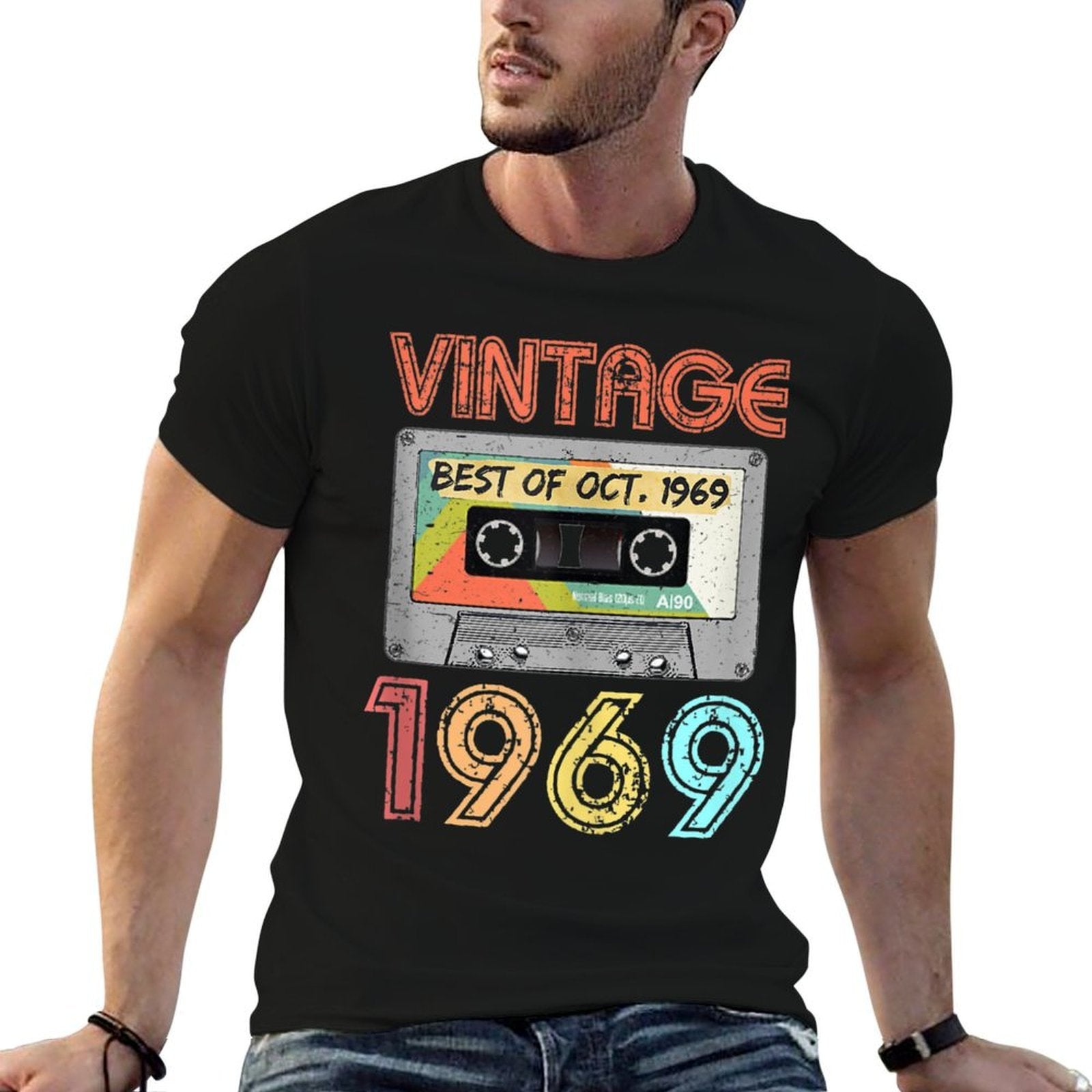 October 1969 50th Birthday Retro Vintage 1969 Birthday  Tagless Design T-Shirt