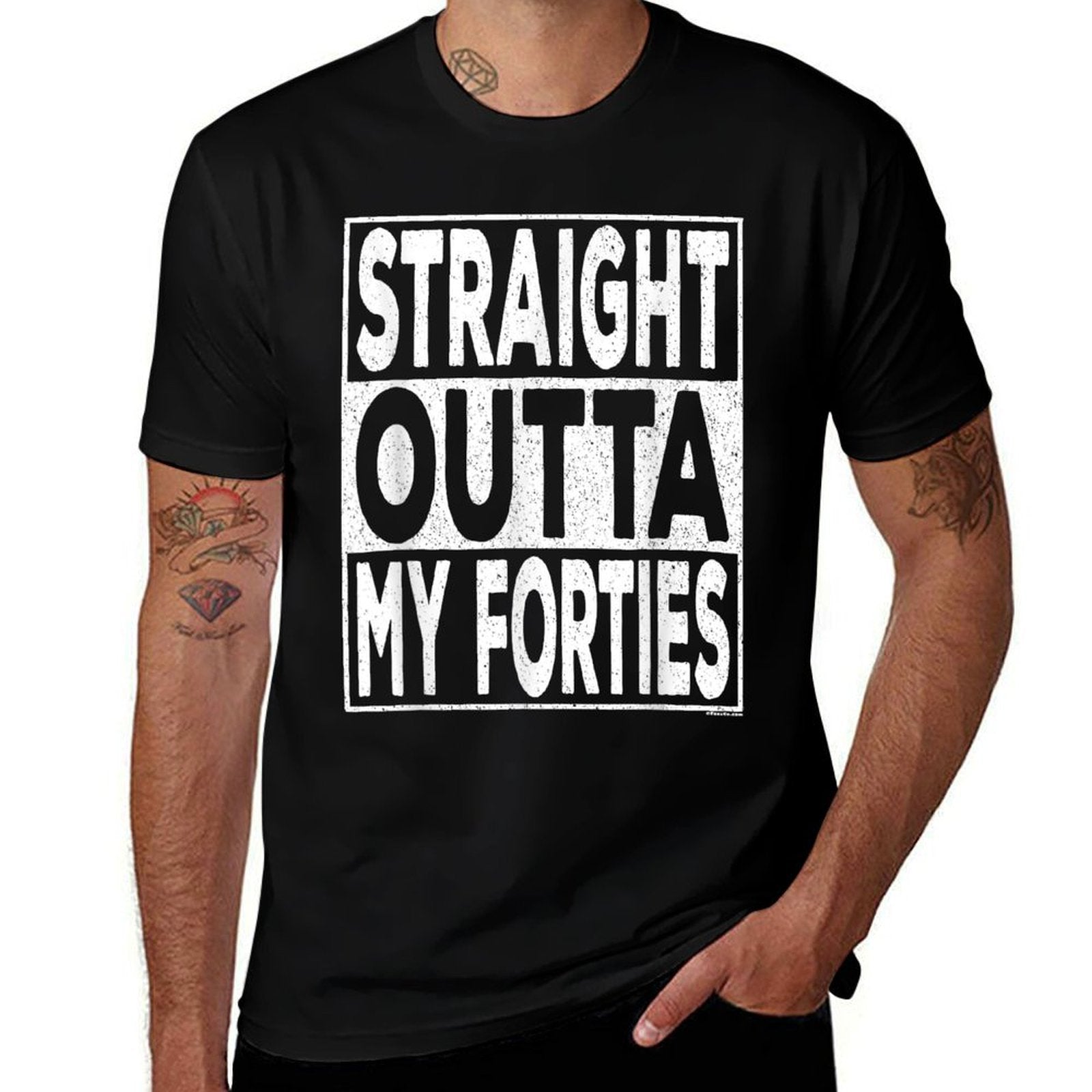Straight Outta My Forties 40s Funny 50th Birthday Gift  Lightweight T-Shirt