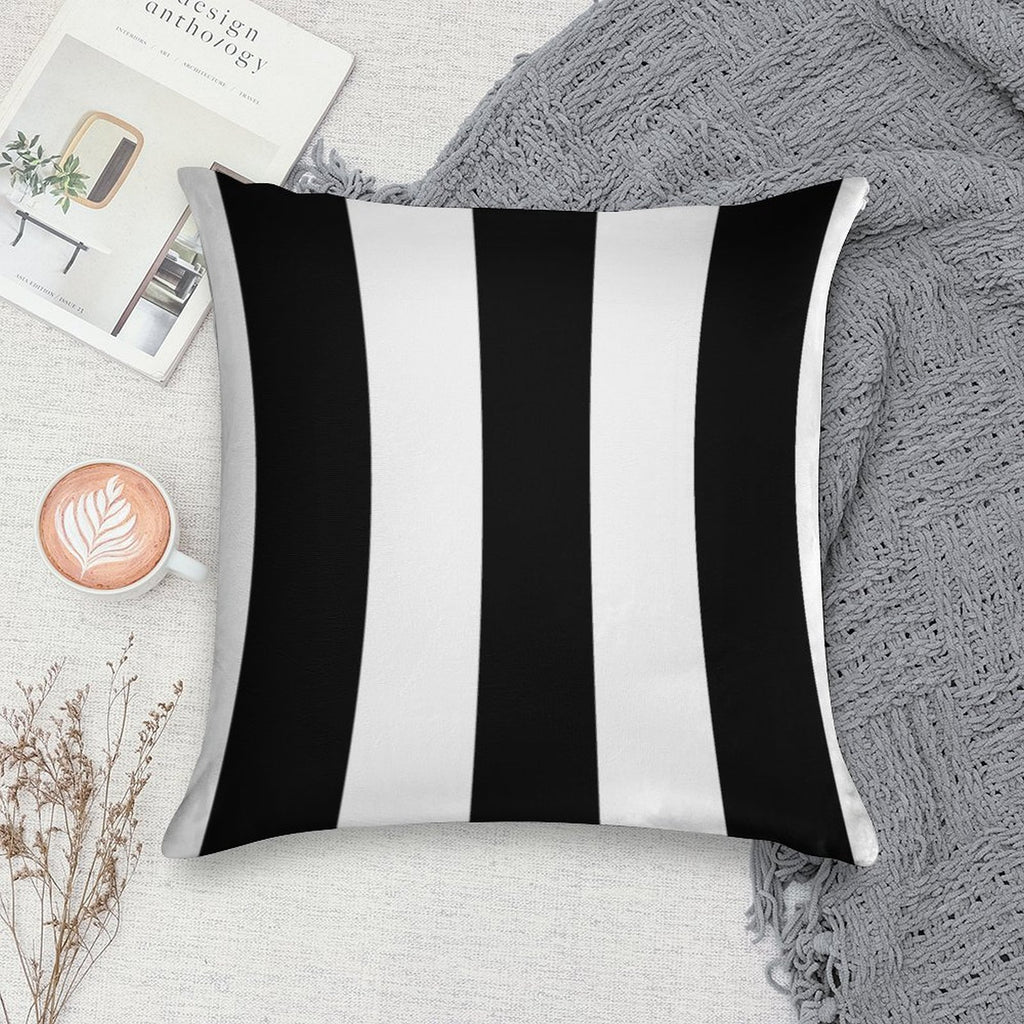 Black And White Stripes Soft Shrink-Resistant Throw Pillow
