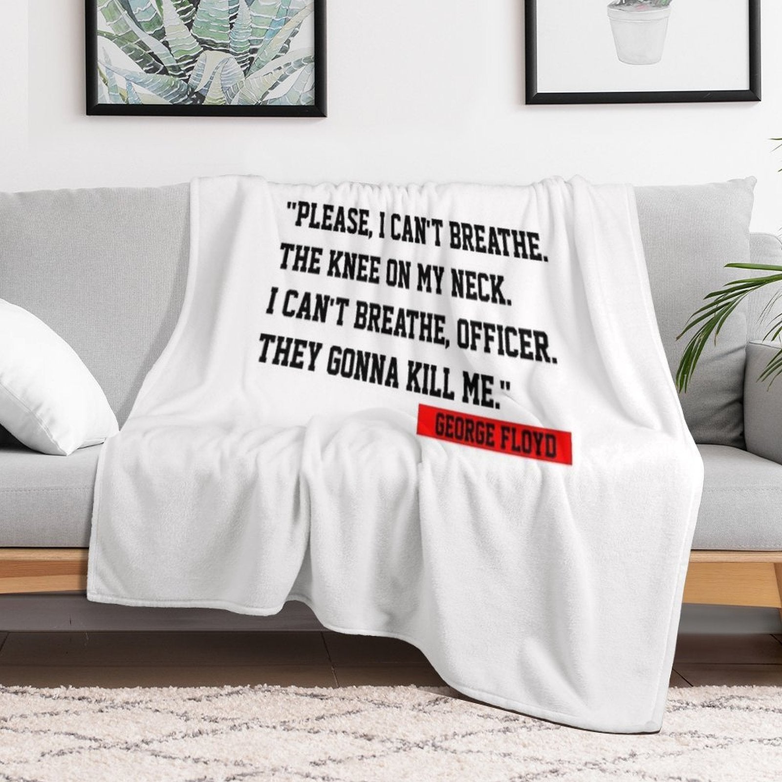George Floyd T-ShirtJUSTICE FOR GEORGE FLOYD Quick-dry Throw Blanket