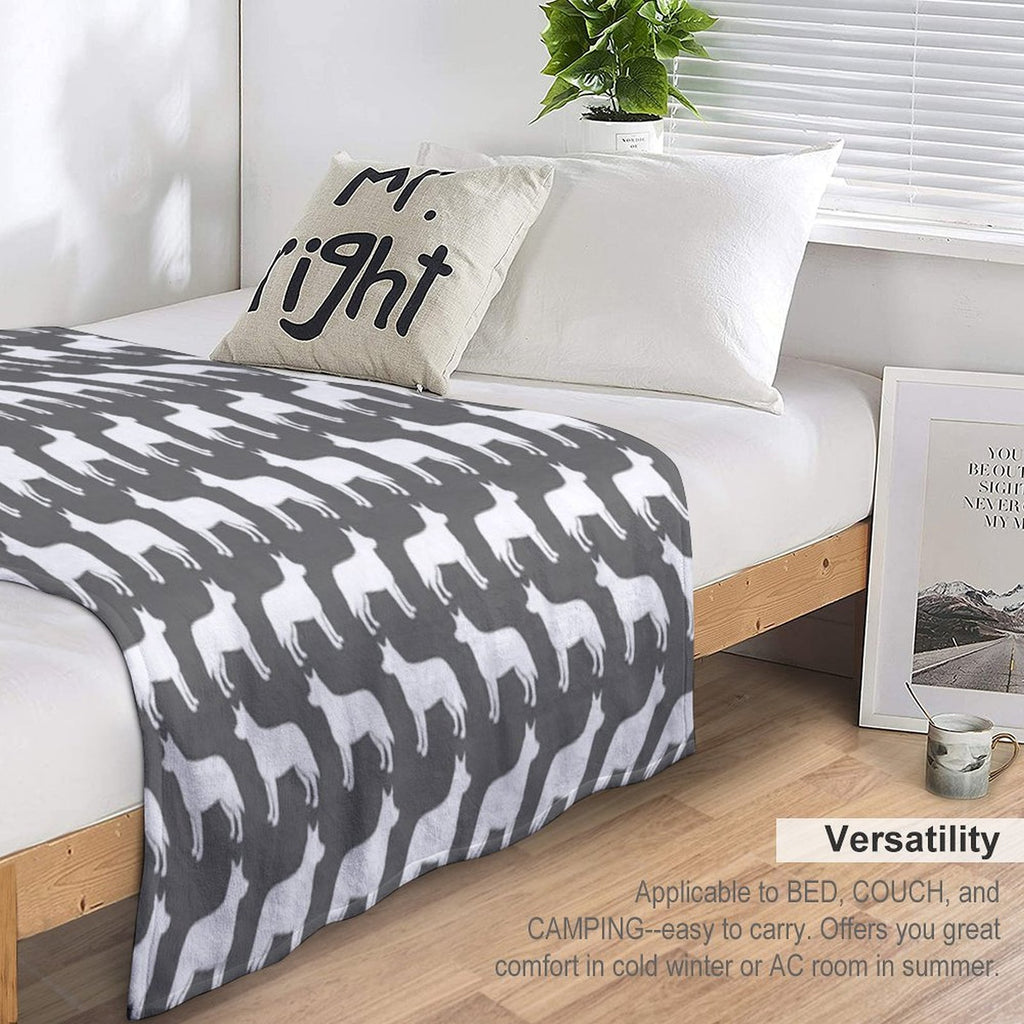 Australian Cattle Dog Silhouette(s) Gift-ready Throw Blanket