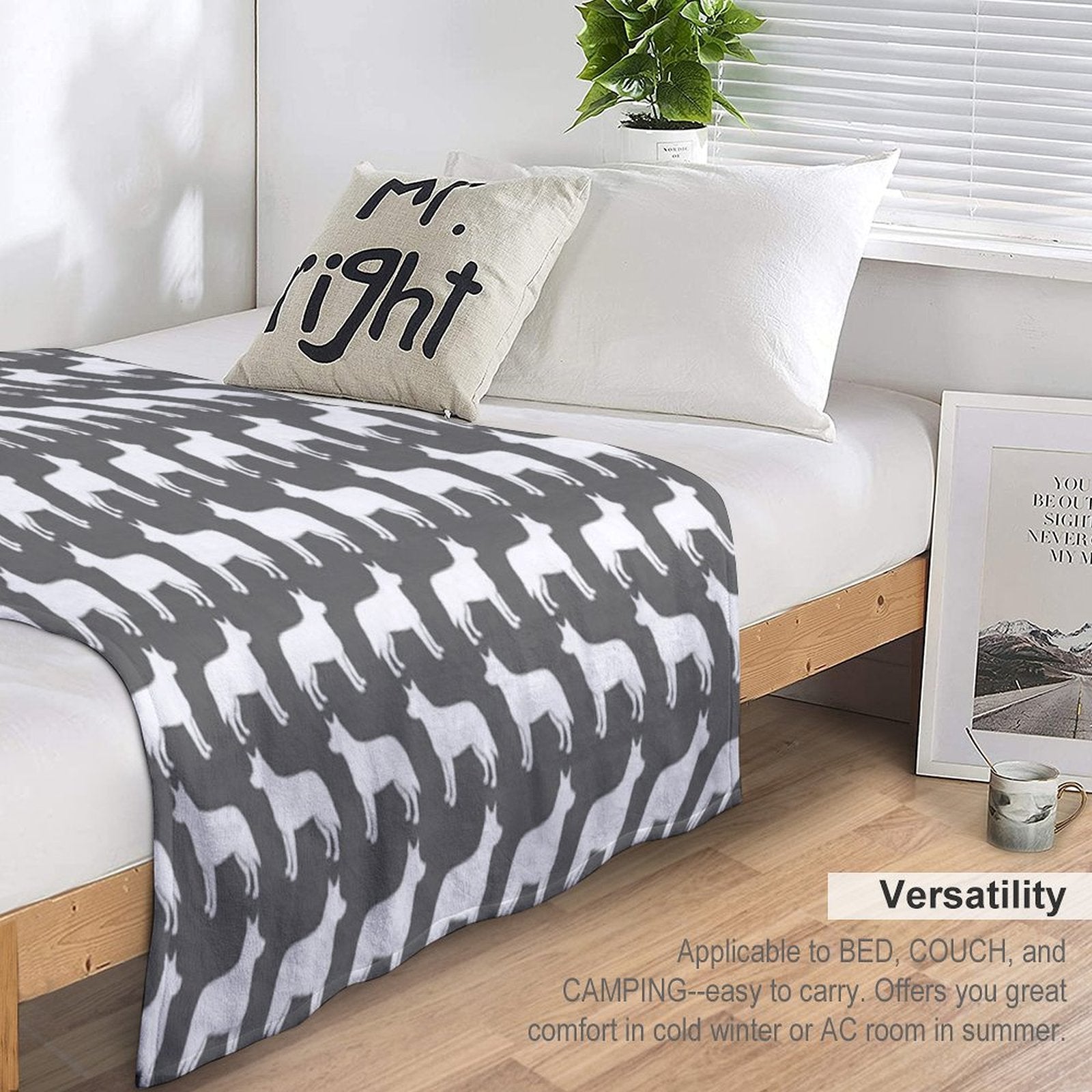 Australian Cattle Dog Silhouette(s) Gift-ready Throw Blanket