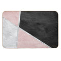 Pink, Silver And Black Geometric Design  Absorbent Bath Mat