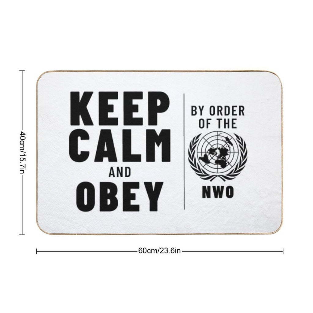 KEEP CALM AND OBEY NWO OBEY Inspired by The Movie THEY LIVE Starring Roddy Piper  Slip-Resistant Bath Mat