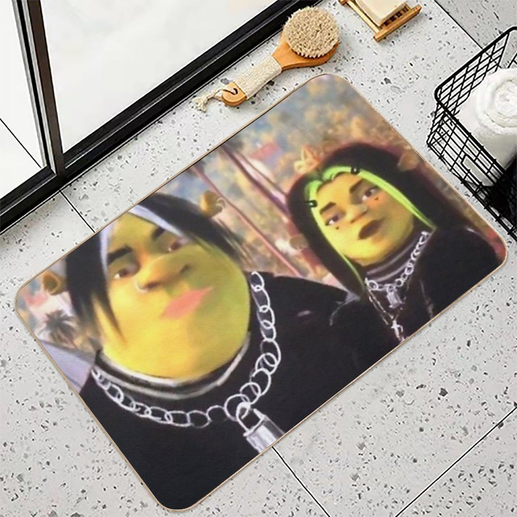 Eboy Shrek And Egirl Fiona  Easy To Clean Bath Mat