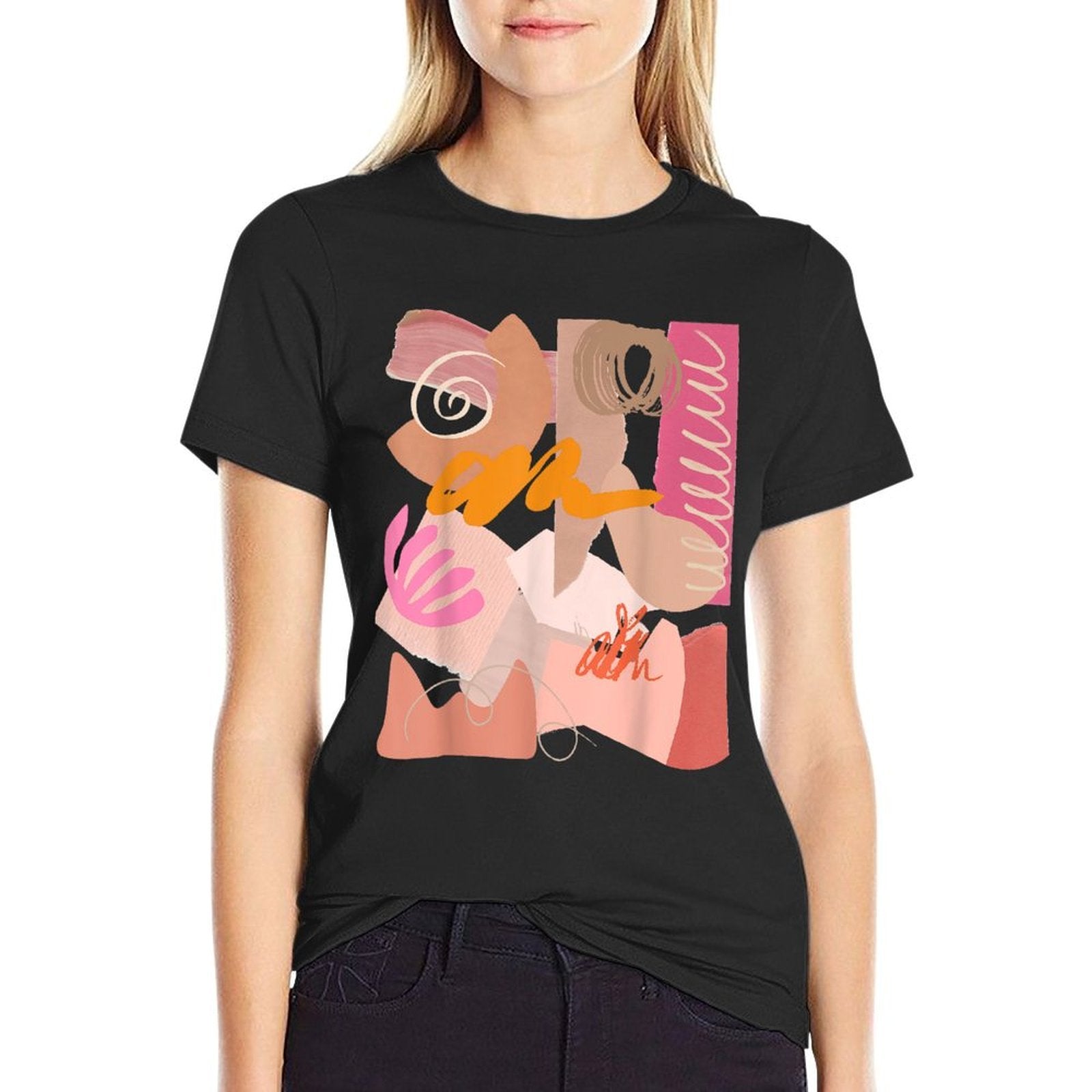 Abstract Pink Art Wearable Modern Design Pastel Color GIFT  Relaxed-fit T-Shirt