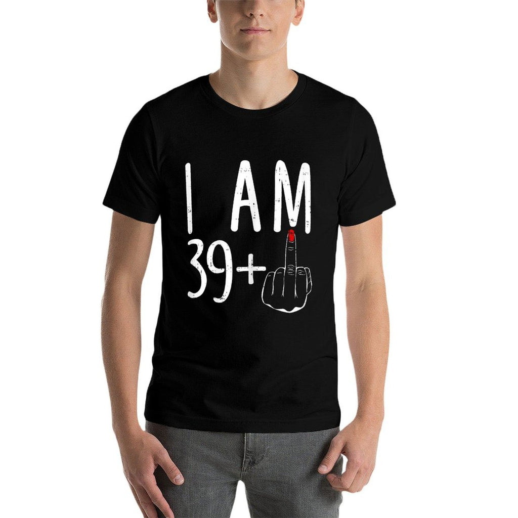 I Am 39 Plus 1 Middle Finger Funny 40th Birthday For Women  Trendy Pattern T-Shirt
