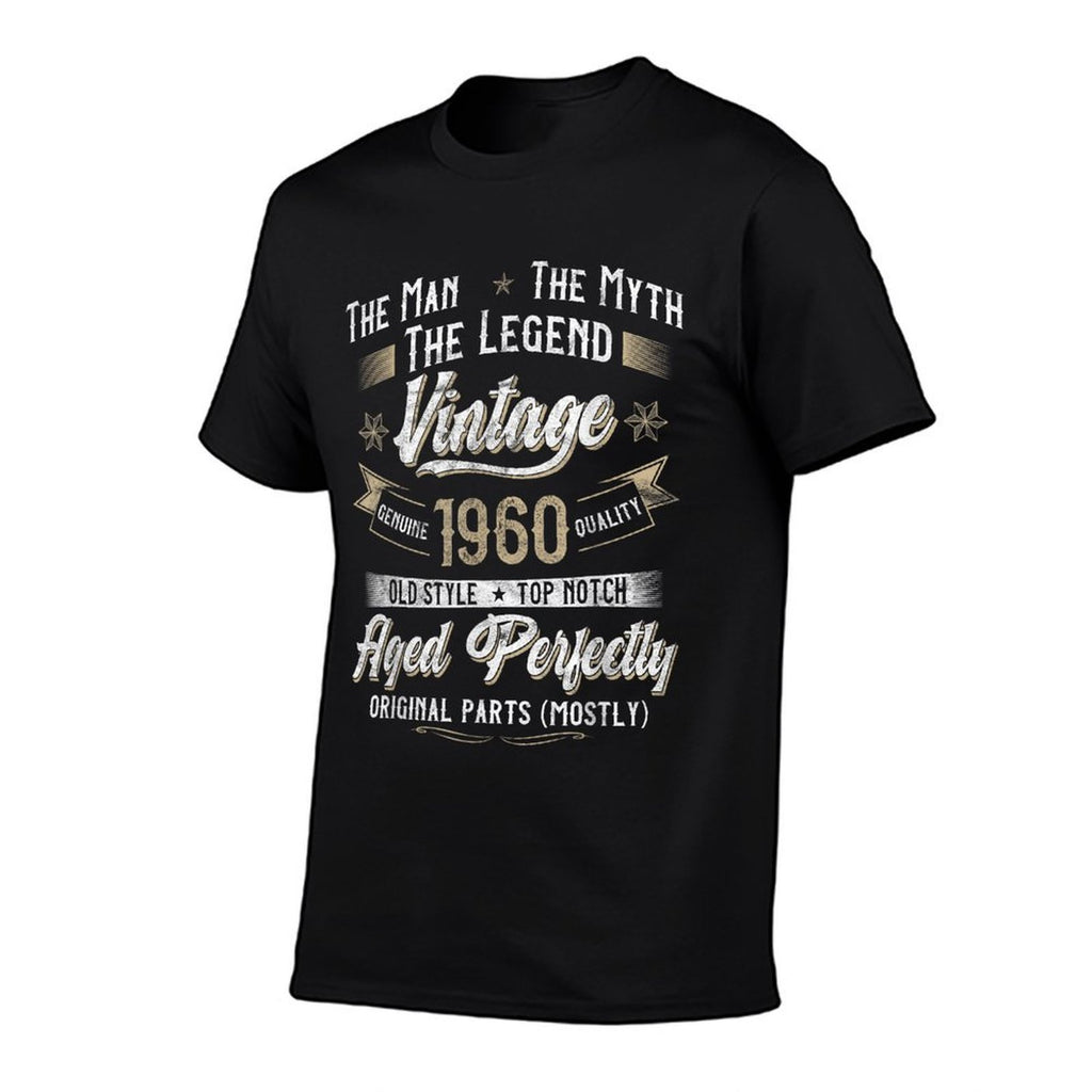 65th Birthday Gift Vintage 1960 Men Funny 65 Years Old 1960  Cotton T-Shirt