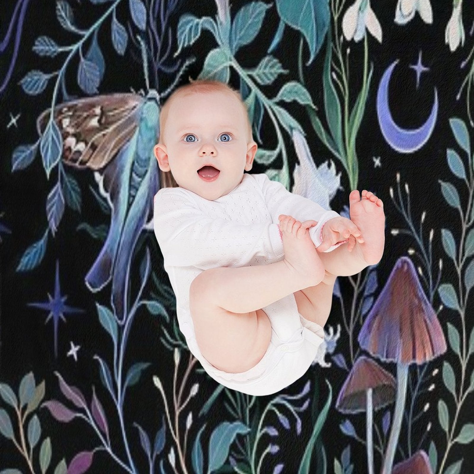 Night Garden Moth Anti-pilling Throw Blanket