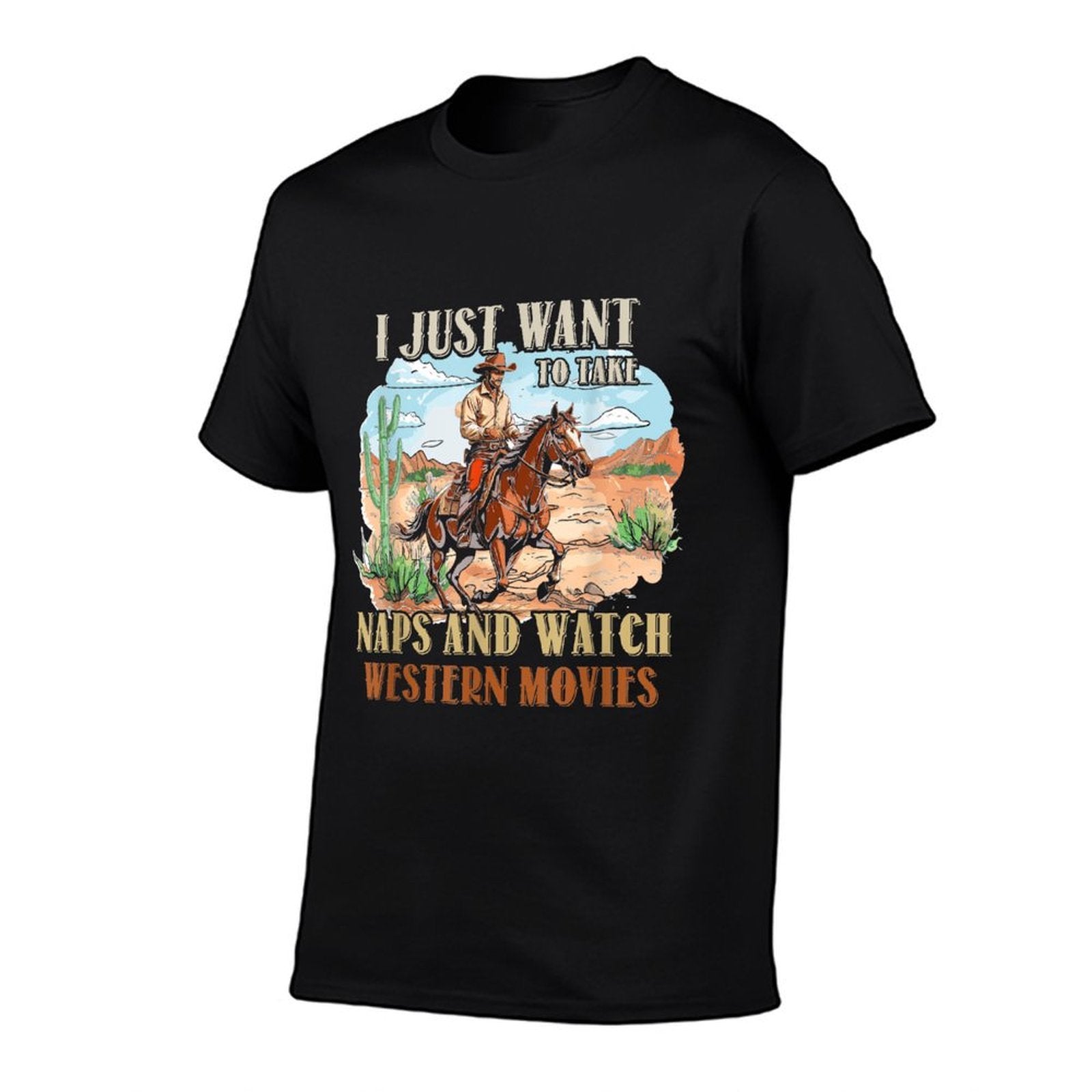 Take Naps And Watch Western Movie Lover Movie Fan  Polyester Blend T-Shirt