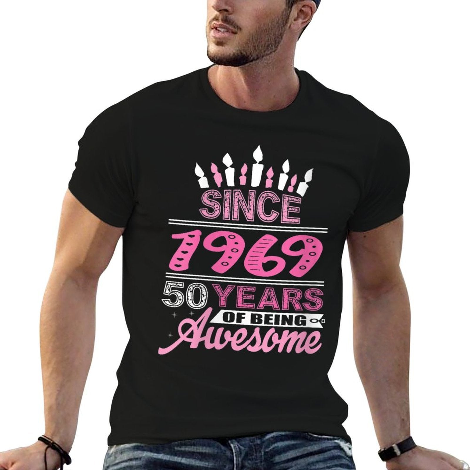 Womens Awesome Since 1969 - 50 Years Old 50th Birthday Quote Gift  Soft T-Shirt