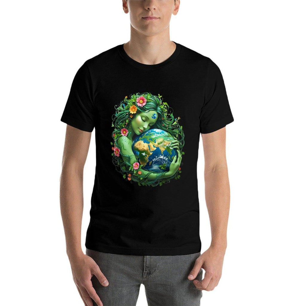 Green Mother Nature Earth Day Earth Mother Women Girl  Cotton T-Shirt