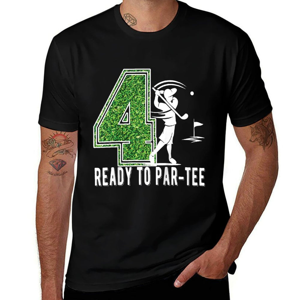 Kids 4th Birthday Golfer Boy Four Year Old Golf Player Comfortable T-Shirt