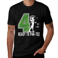 Kids 4th Birthday Golfer Boy Four Year Old Golf Player Comfortable T-Shirt