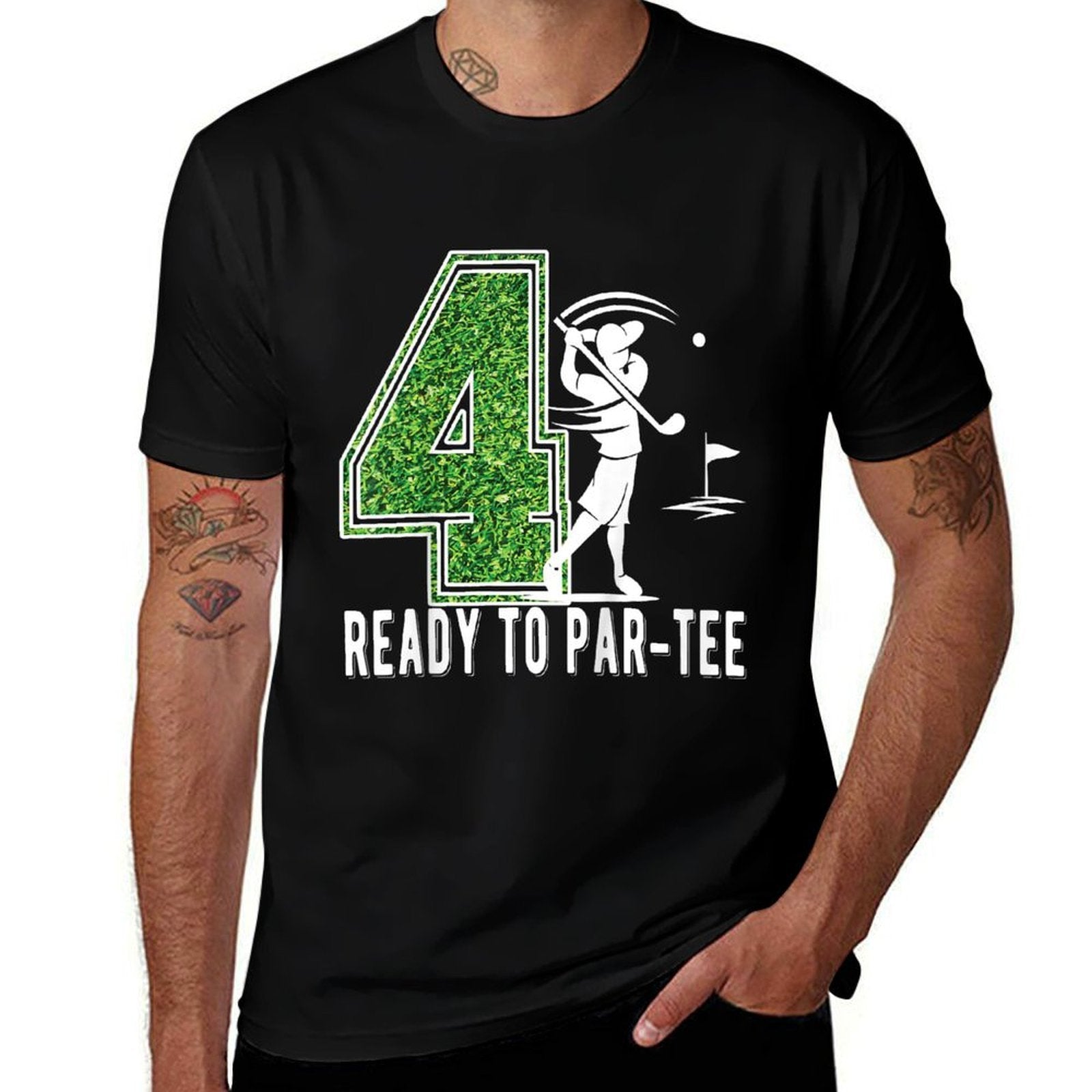 Kids 4th Birthday Golfer Boy Four Year Old Golf Player Comfortable T-Shirt