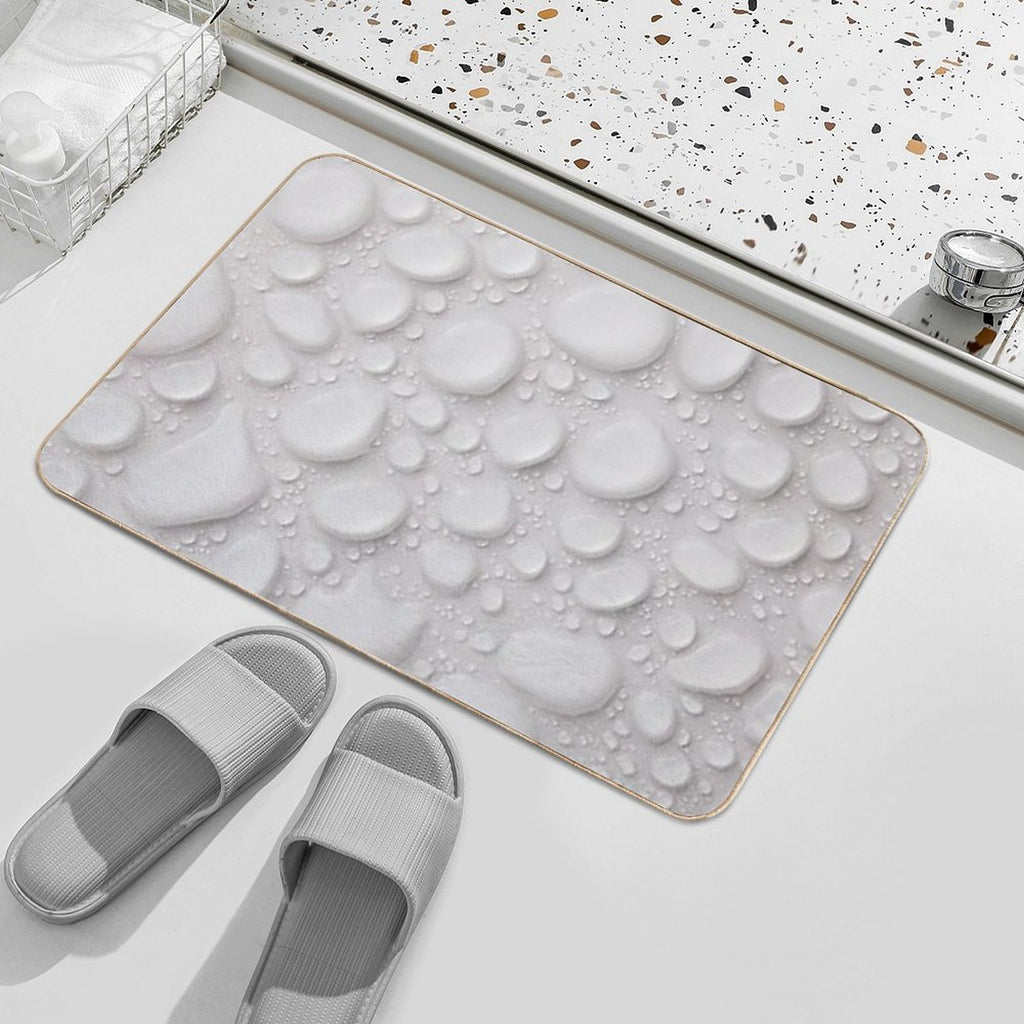 Water Drops, Beads, Rain Drops, Bubbles, White, Clear, Wet, Drenched,  Anti-Trip Bath Mat