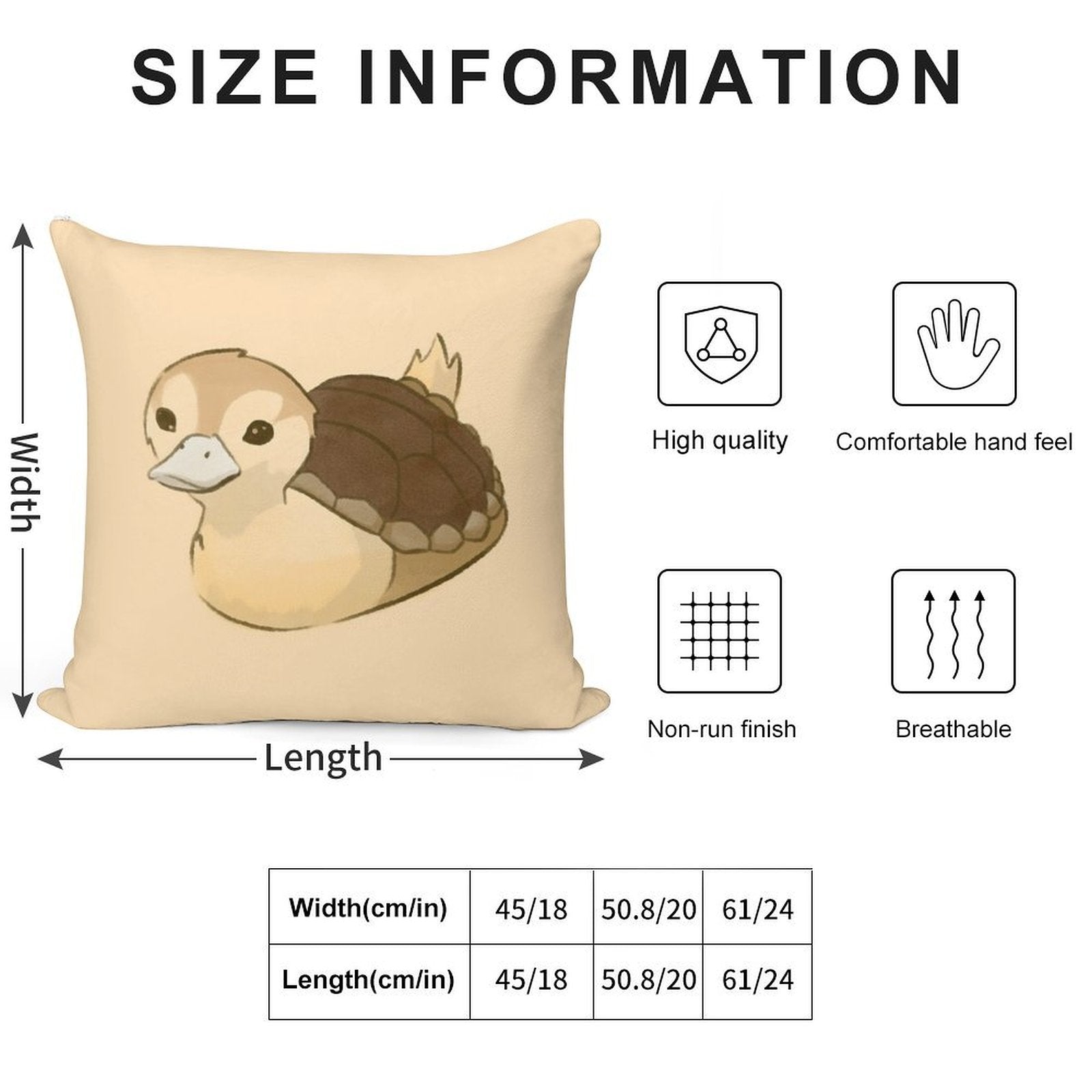 Avatar Turtle Duck Soft Bedroom Essential Throw Pillow