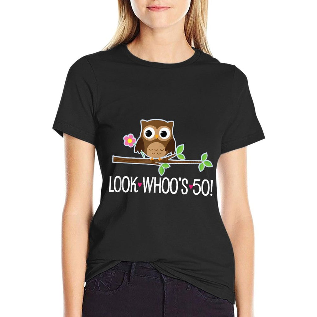 50th Birthday Funny Look Who Is 50 Owl T-shirt  Relaxed-fit T-Shirt
