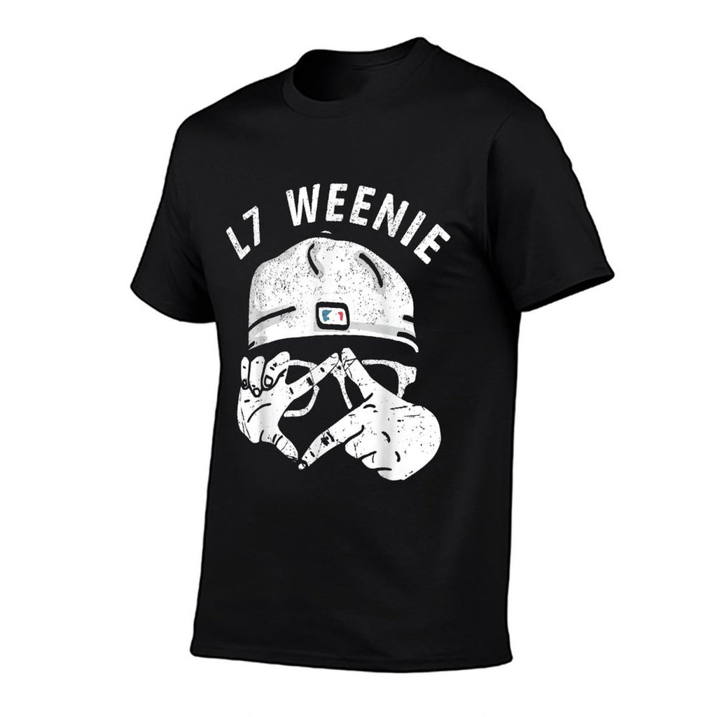 Funny Baseball Softball Season Apparel L7 Weenie  Ribbed Collar T-Shirt