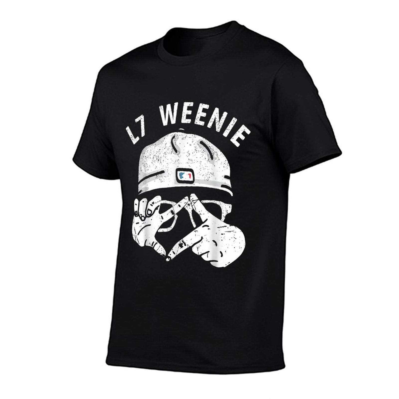 Funny Baseball Softball Season Apparel L7 Weenie  Ribbed Collar T-Shirt