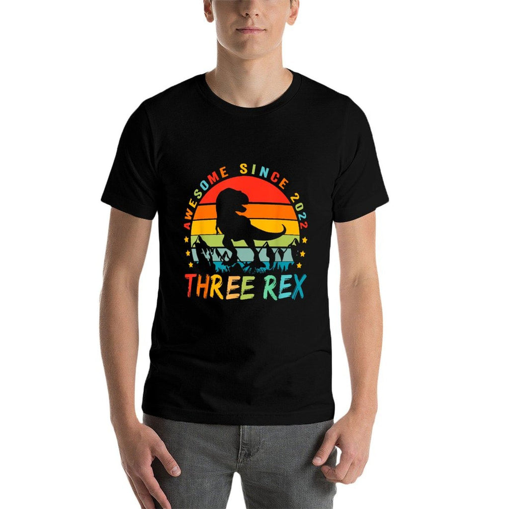 Three Rex 3rd Birthday Third Dinosaur 3 Year Old  Eco-friendly Material T-Shirt
