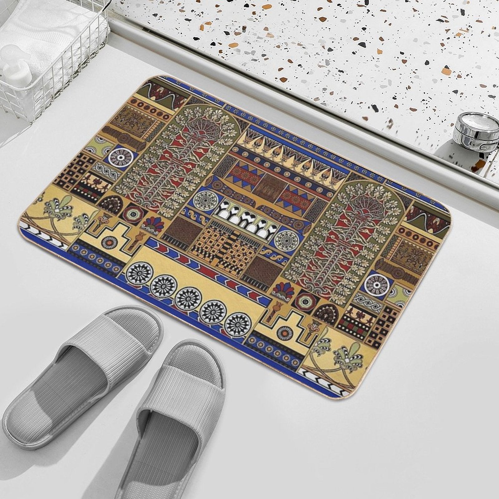 Ancient Assyrian Art  Anti-Trip Bath Mat