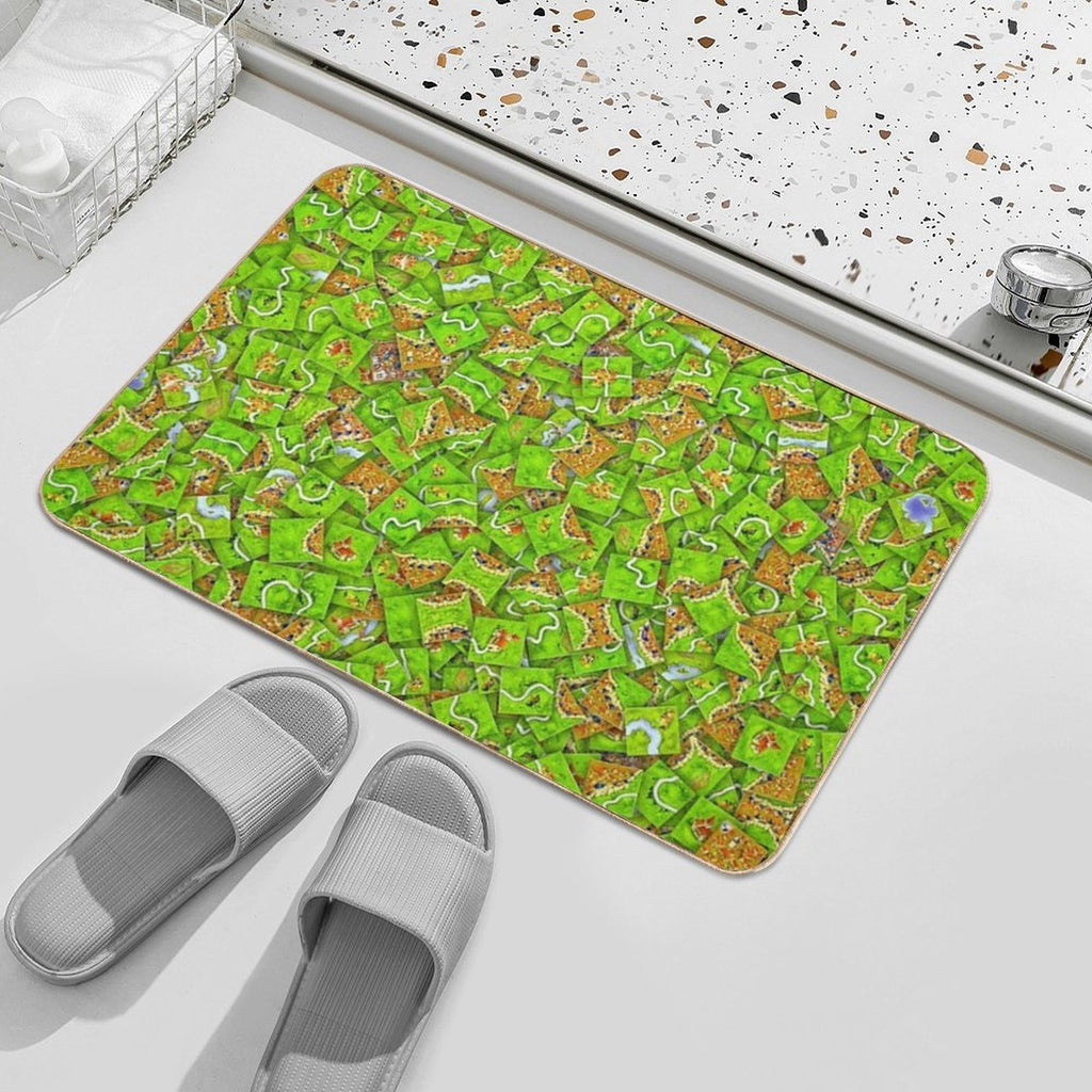 Carcassonne Tiles  Easy To Clean Bath Mat