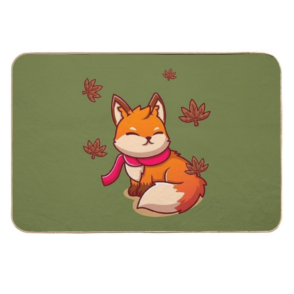 Cute Fox Fall - Color  Eco-Friendly Bath Mat