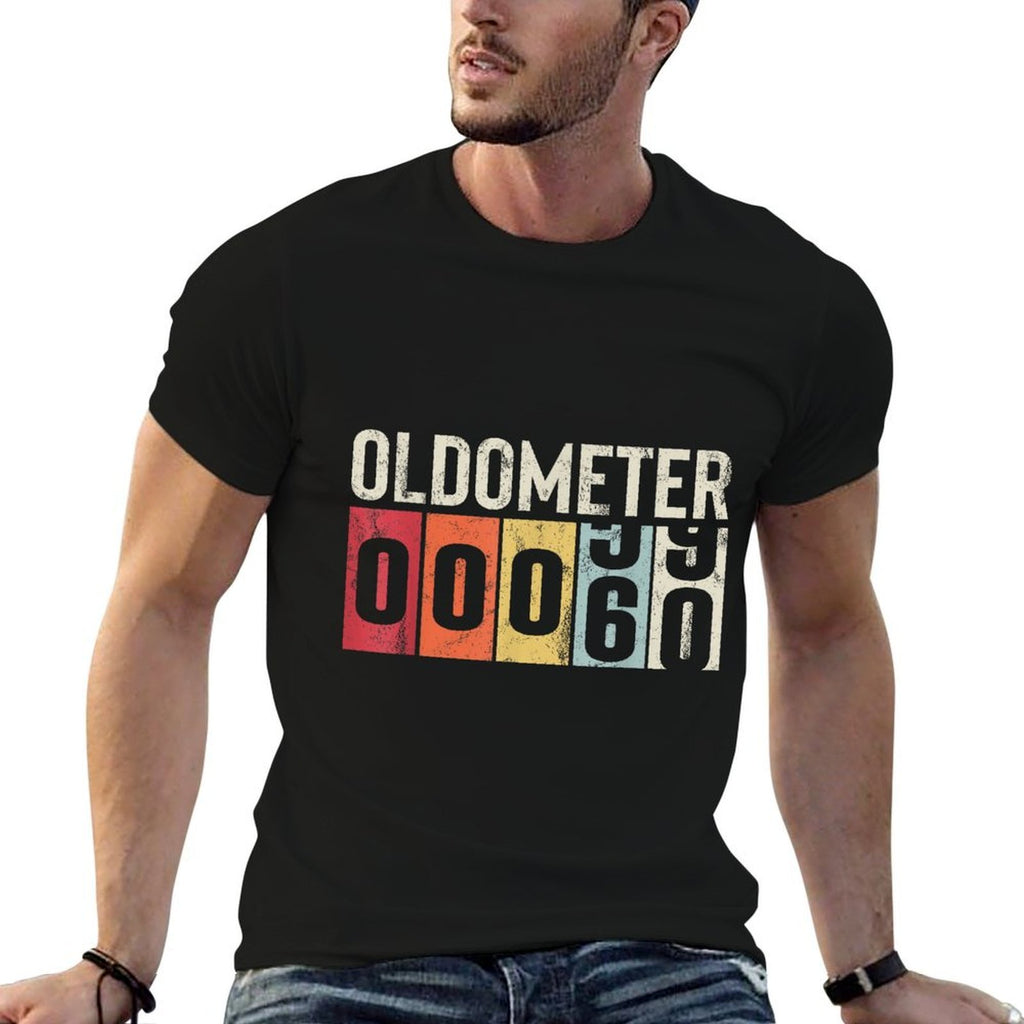 Funny 60 Years Old Oldometer Vintage 60th Birthday Odometer  High-quality Stitching T-Shirt