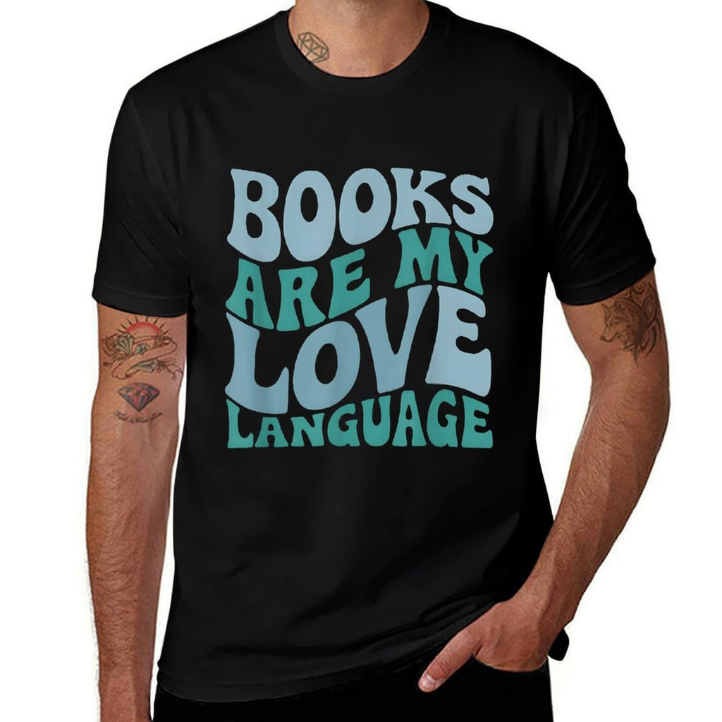 Books Are My Love Language Retro Book Quote Design  Soft T-Shirt