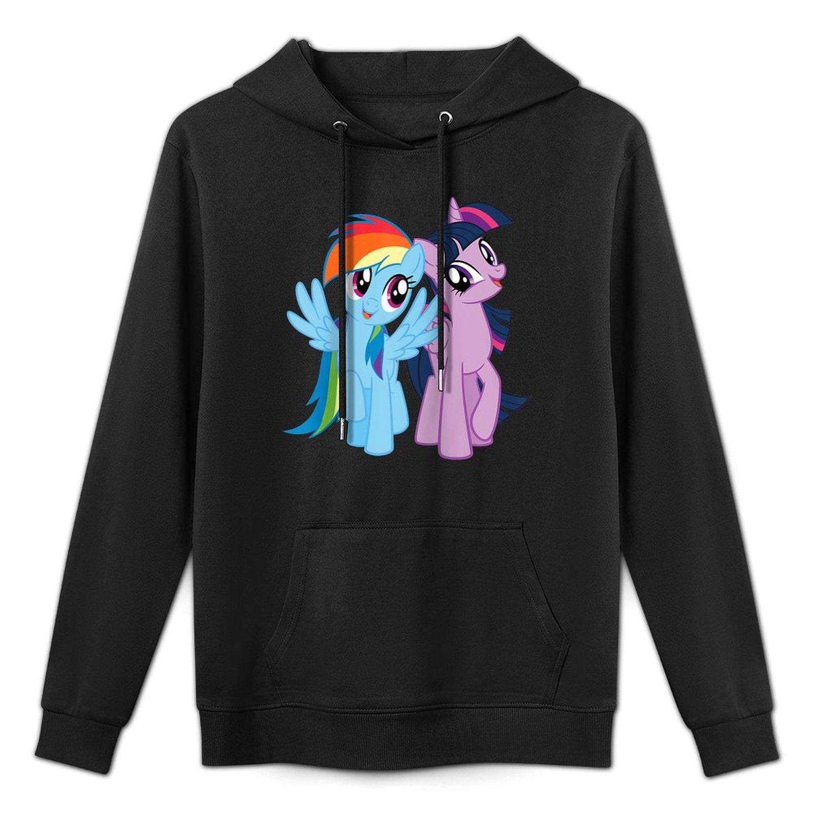 My Little Pony Rainbow Dash And Twilight Sparkle Raglan Baseball Durable Construction Hoodie