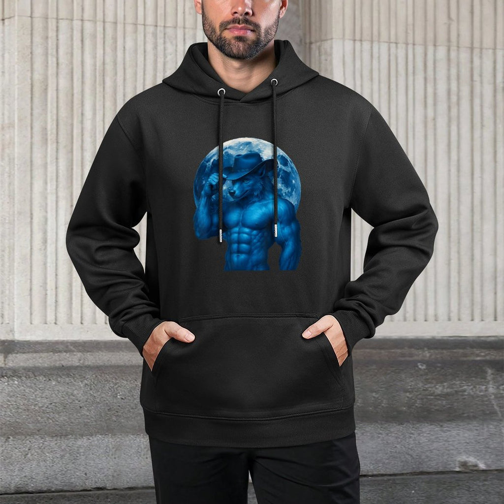 Alpha Wolf Meme Cowboy Werewolf Furry Funny Cringe Weird Layering Staple Hoodie