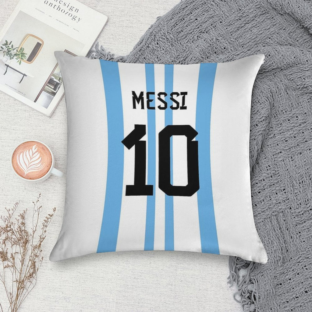 Messi 10 Soft Shrink-Resistant Throw Pillow