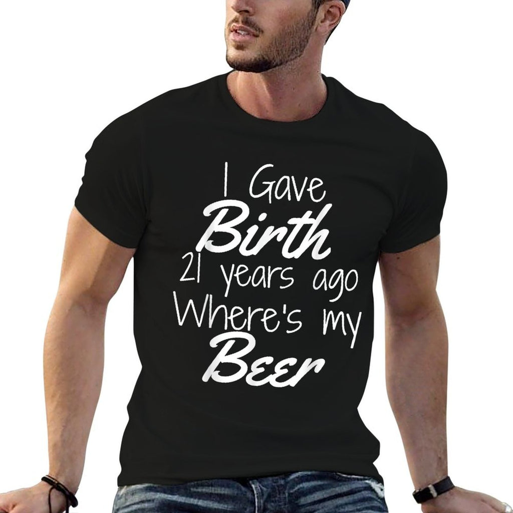 21st Birthday Mom of 21 Year Old Son Daughter Birthday  Heathered Texture T-Shirt