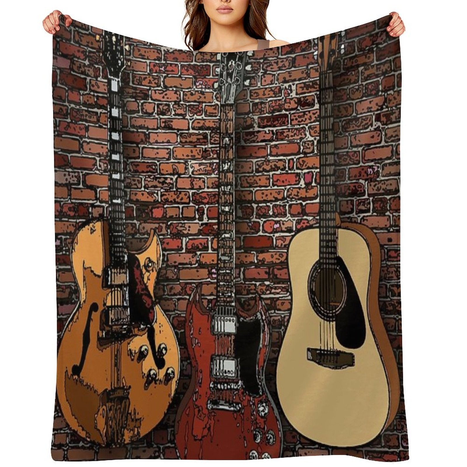 Three Guitars Comfort Throw Blanket