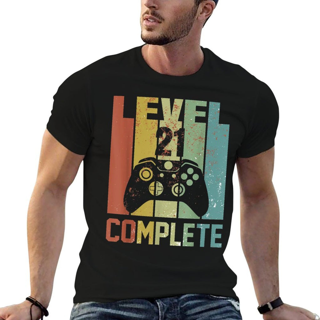 21st Birthday for Gamer 21 Years Old - Retro Birthday  Wrinkle-resistant T-Shirt