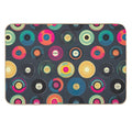 Retro Vinyl Records Print  Fade-Resistant Bath Mat