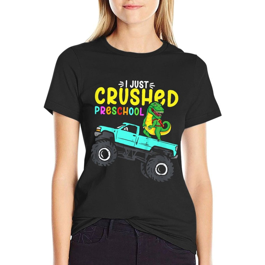 Kids I Just Crushed Preschool Graduation Toddler Boy Trex  Quick-drying T-Shirt