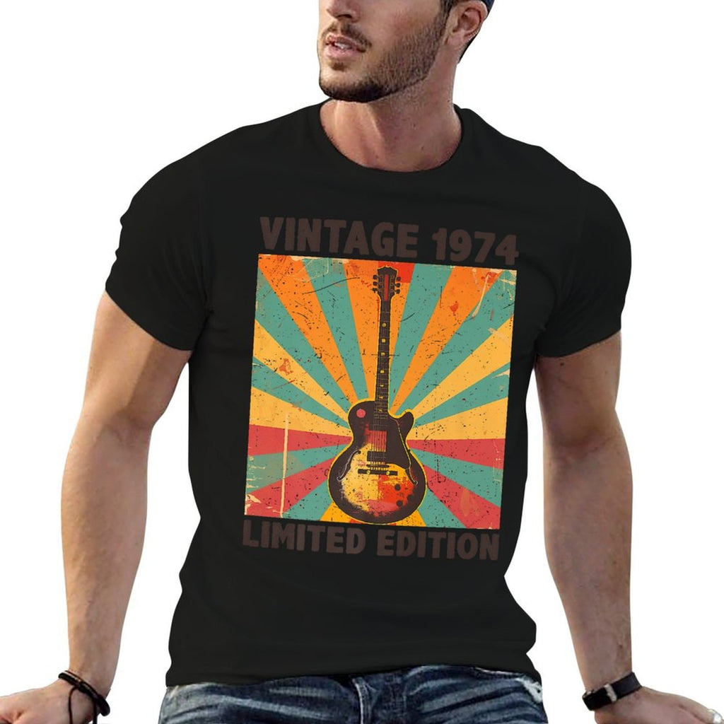 50 Years Old Gift Vintage 1974 Guitar Lover - 50th Birthday Premium  Tagless Design T-Shirt