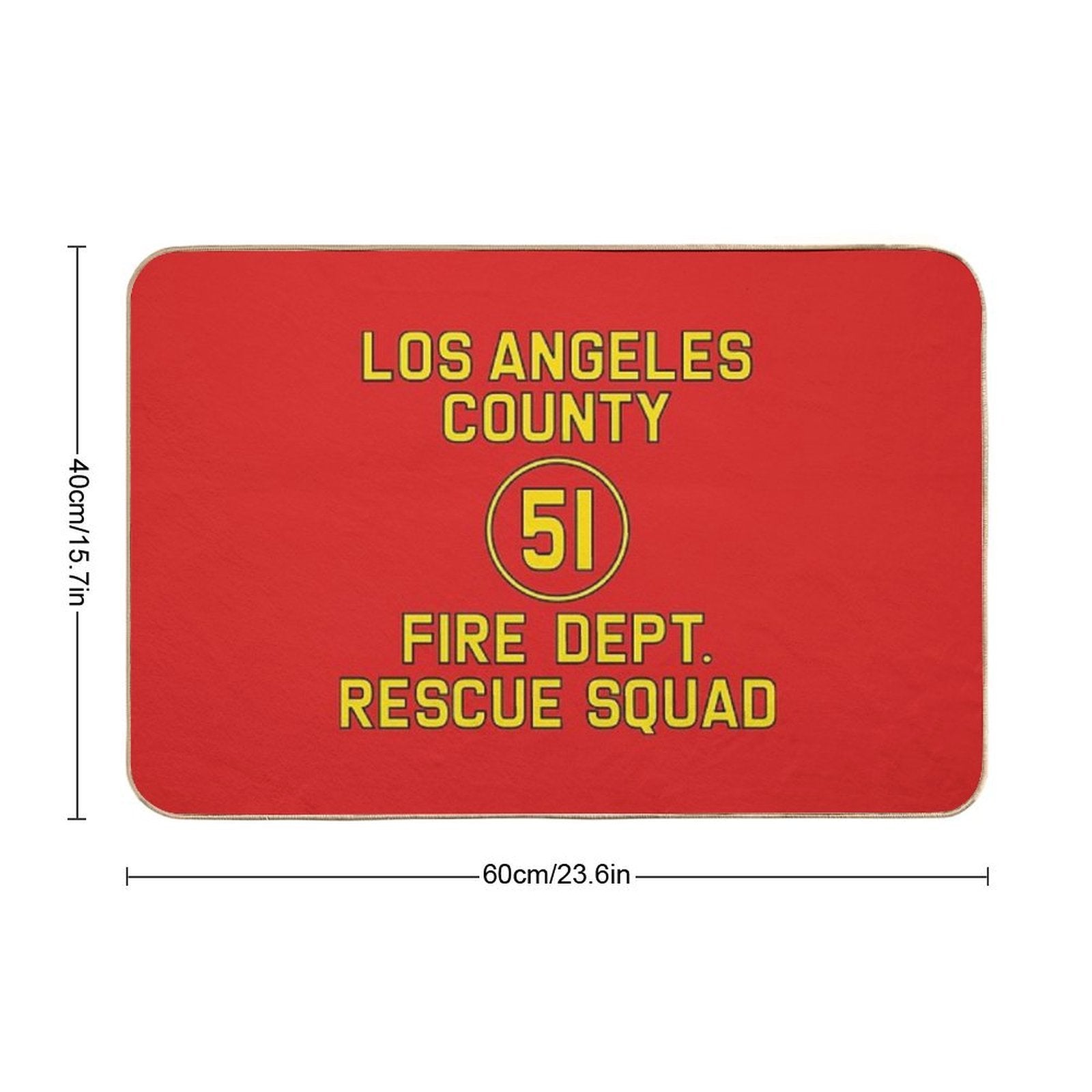 Emergency Squad 51 Side of Truck Reproduction Logo Durable Bath Mat