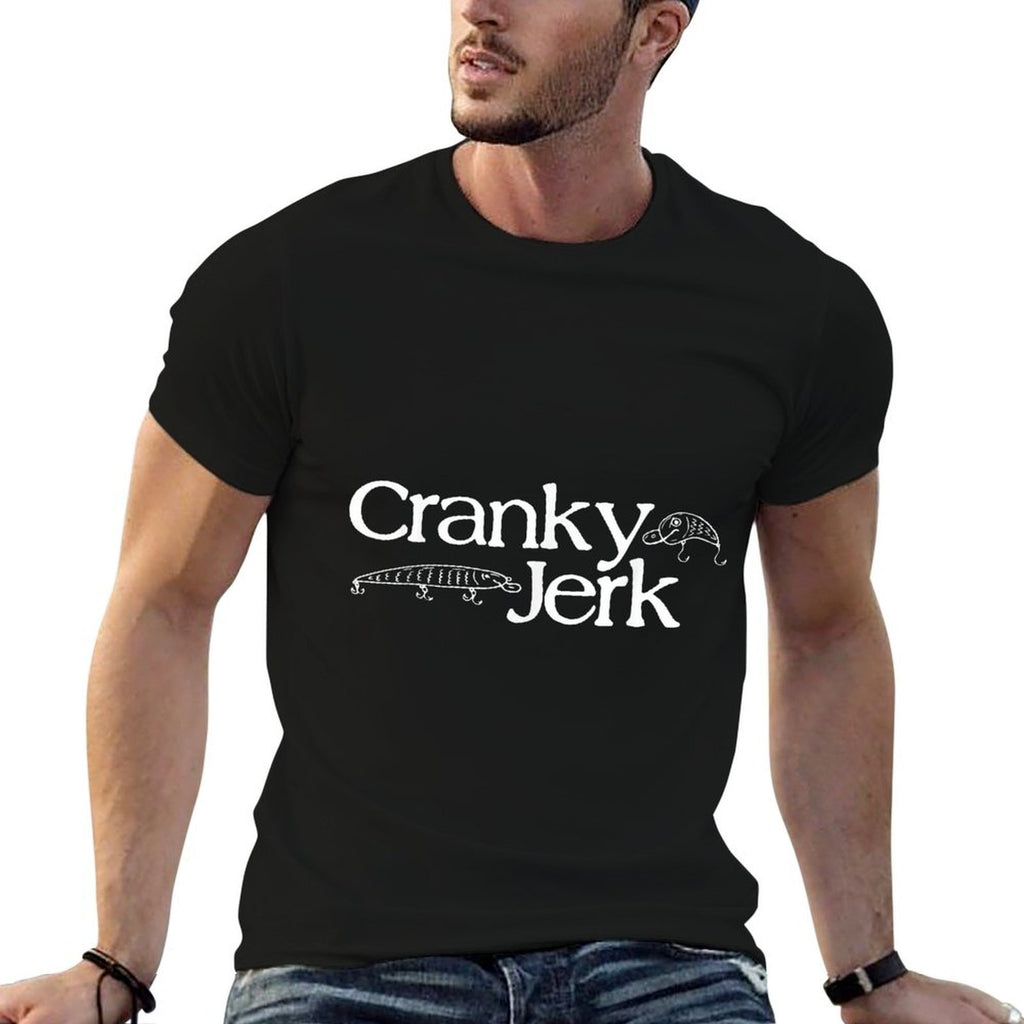 Funny Cranky VIntage Mens Outdoor Fishing Lure Humor  Durable T-Shirt