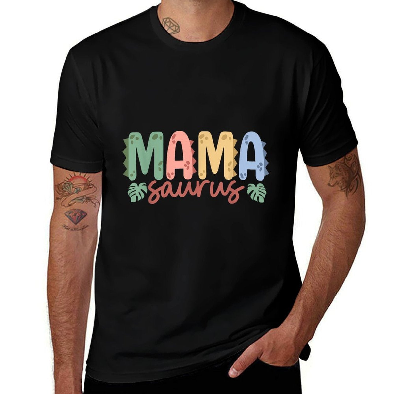 Mama Saurus Dad Dinosaur Birthday Family Matching  Wrinkle-resistant T-Shirt