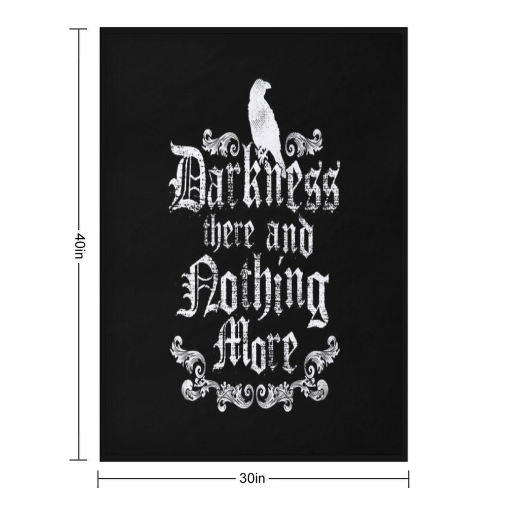 Raven Darkness  - Gothic Horror Poetry Quote - Vintage Distressed - Poe Travel-friendly Throw Blanket