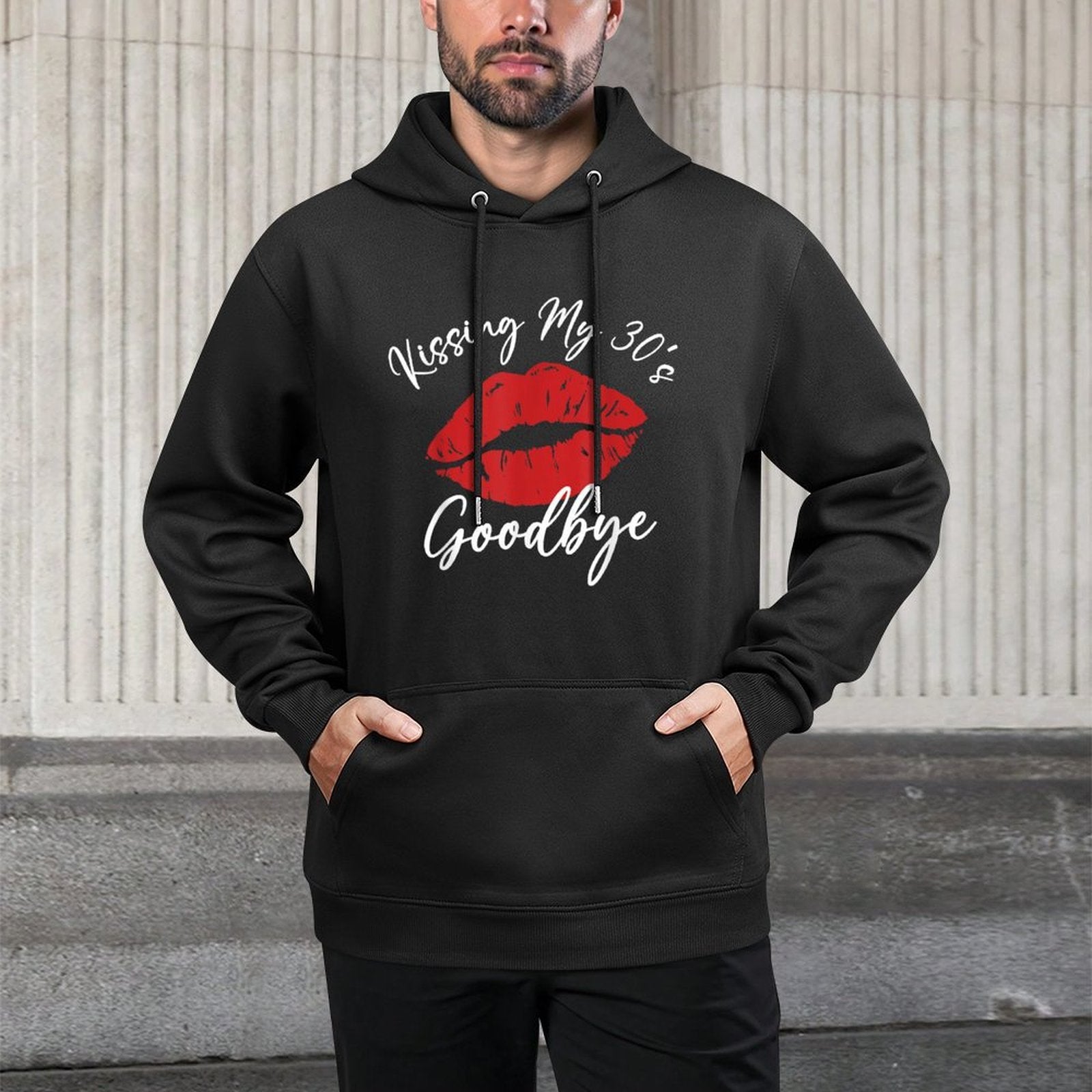 40th Birthday Kissing My 30s Goodbye Flirty Turning 40 Breathable Fabric Hoodie