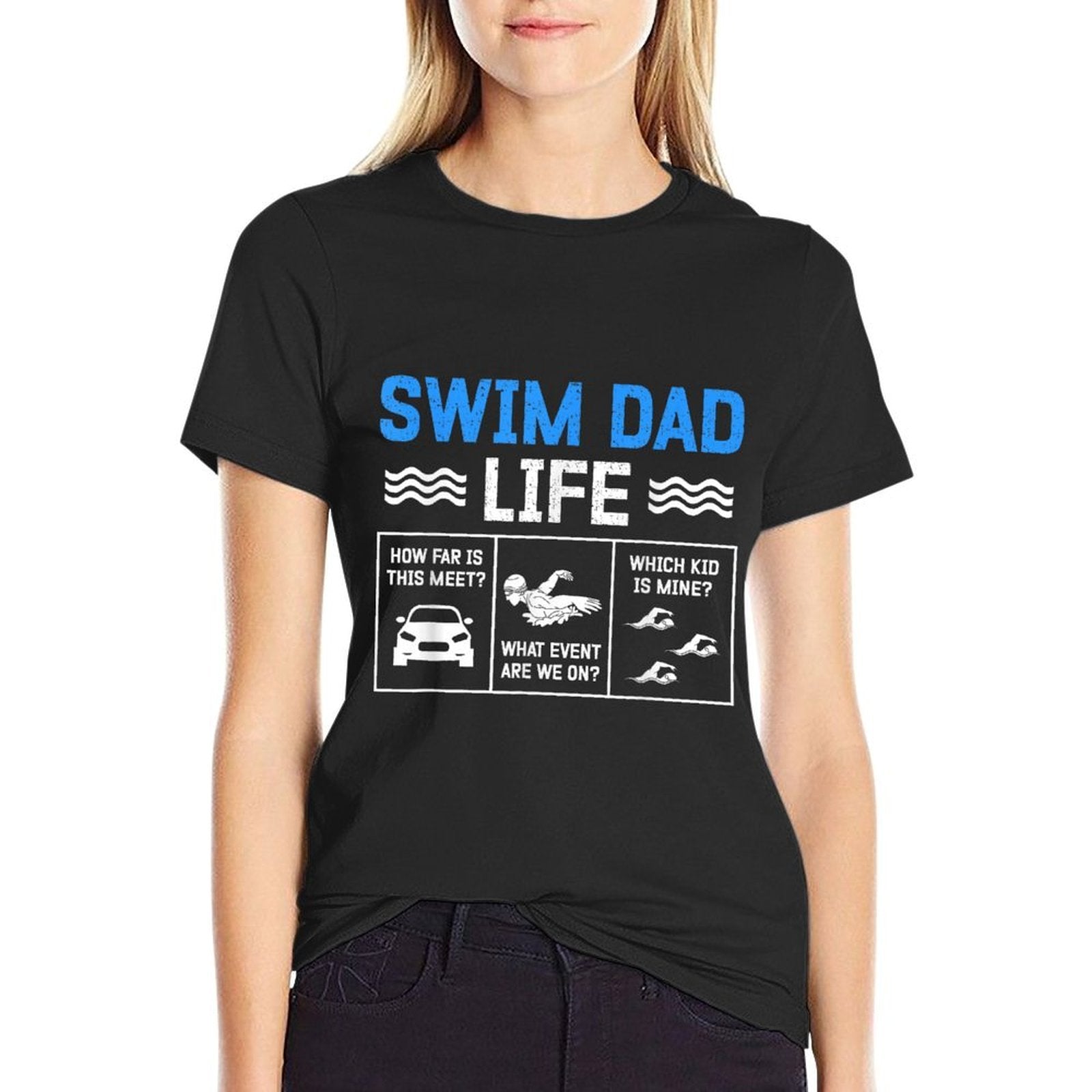 Swim Dad Life Swimming Dad Of A Swimmer Dad Swim Father  Rolled Sleeves T-Shirt