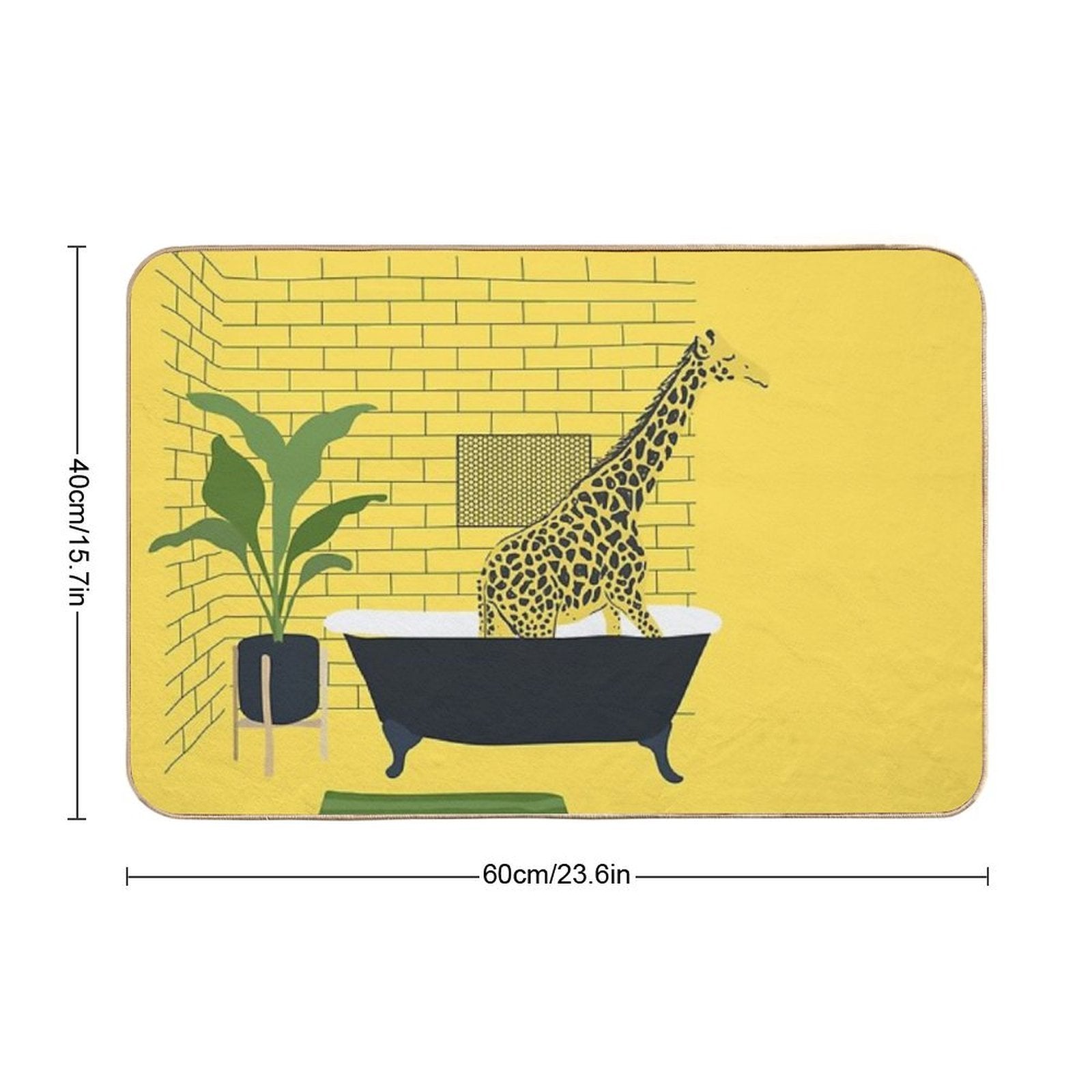 Giraffe in A Bath  Easy Maintenance Bath Mat