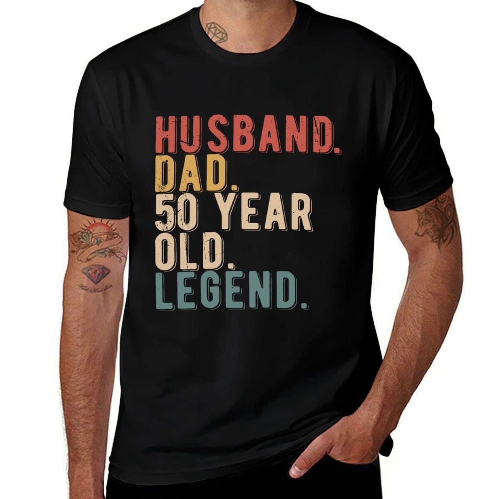 50th Birthday Decoration Gift Funny Husband Vintage Dad 1973  Fade-proof Color T-Shirt